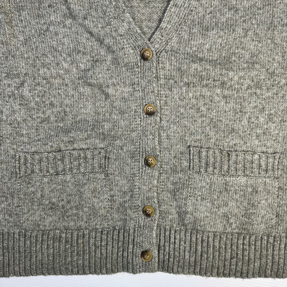 Ella Moss Cardigan Sweater Large Olive Green Minimalist Cozy Casual Layering - Picture 10 of 16
